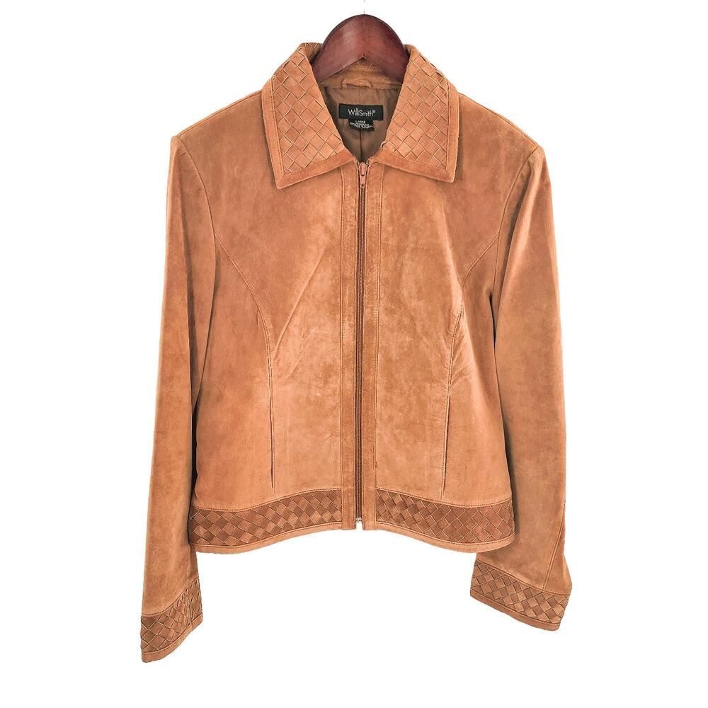 Willi Smith Women's Leather Skirt Jacket Set Western Size Large Tan - Picture 2 of 16